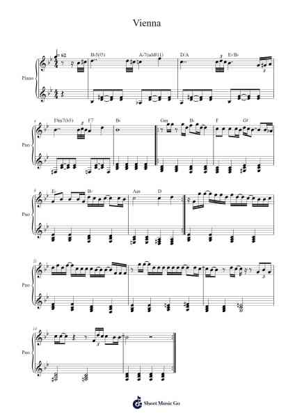 Vienna Sheet Music by Billy Joel-Arr.Invy