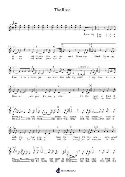 The Rose Sheet Music by Amanda McBroom-Arr.Chesria