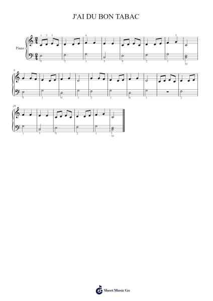 J'AI DU BON TABAC Sheet Music by undefined-Arr.Leiflance Bessvian