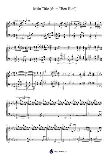 Main Title (from "Ben Hur") Sheet Music by Miklos Rozsa-Arr.Luroe Boycefay