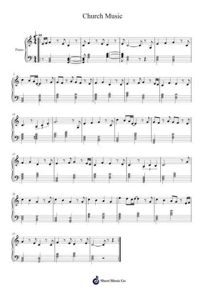 Church Music Sheet Music by Esther Wong999-Arr.Bardthea Faylotte