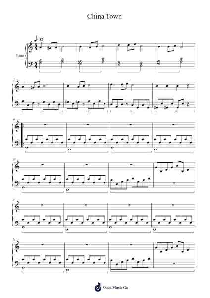 China Town Sheet Music by Larpole Lindwilde-Arr.Hornker