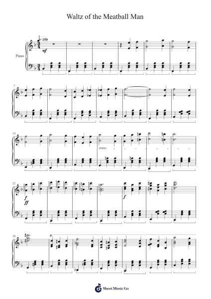 Waltz of the Meatball Man Sheet Music by Gooseworx-Arr.Yulegus