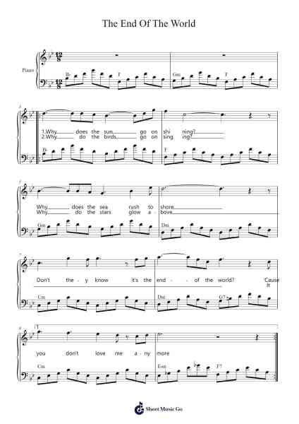 The End Of The World Sheet Music by Skeeter Davis-Arr.Fitzsom Flocarr