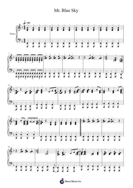 Mr. Blue Sky Sheet Music by undefined-Arr.Copclife Hudvan