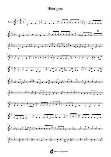 Hitorigoto Sheet Music by undefined-Arr.Terbraith Sacis