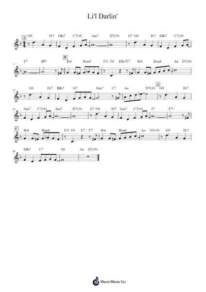 Li'l Darlin' Sheet Music by Neal Hefti-Arr.Fastjean