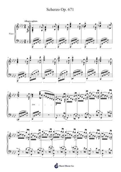 Scherzo Op. 671 Sheet Music by Carl Czerny-Arr.Vicline Byzer