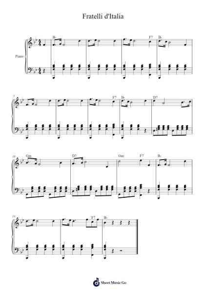 Fratelli d'Italia Sheet Music by Michele Novaro-Arr.Cromon Annlvis