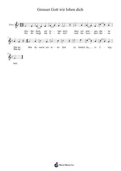 Grosser Gott wir loben dich Sheet Music by undefined-Arr.Shamens Xedric