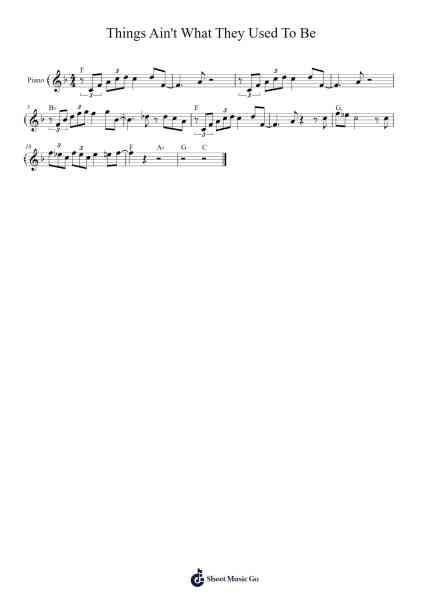 Things Ain't What They Used to Be Sheet Music by Duke Ellington-Arr.Bdair