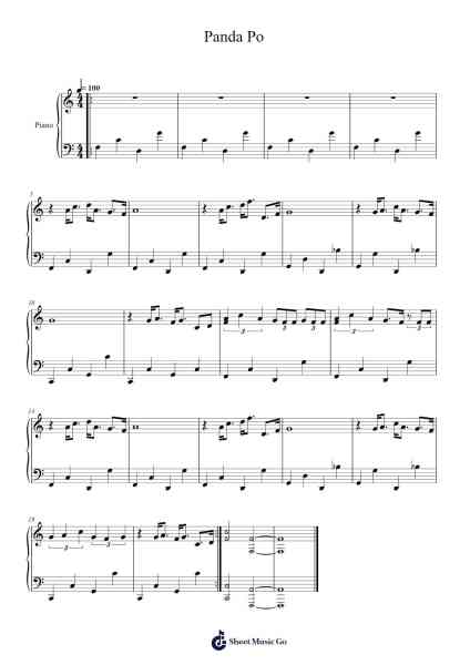 Panda Po Sheet Music by Ares-Arr.Larfox Efquinn