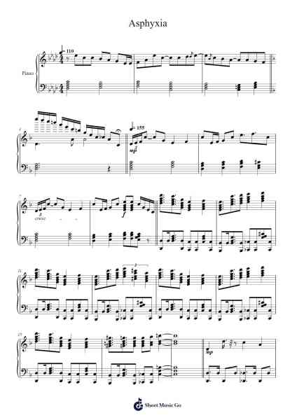 Asphyxia Sheet Music by sonnel-Arr.Dilpont Trollsper