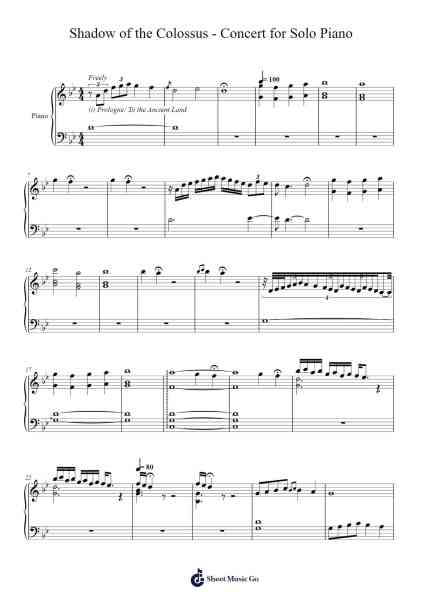 Shadow of the Colossus - Concert for Solo Piano Sheet Music by undefined-Arr.Bonrian Vanqe