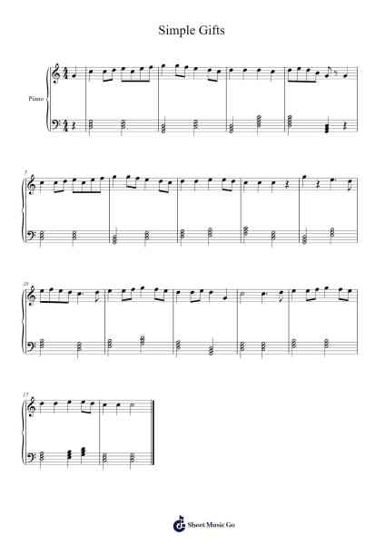 Simple Gifts Sheet Music by undefined-Arr.Woomiah