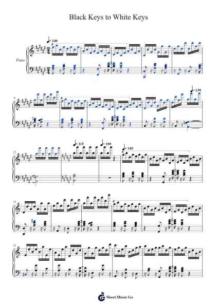 Black Keys to White Keys Sheet Music by Jay Chou-Arr.Buckchad