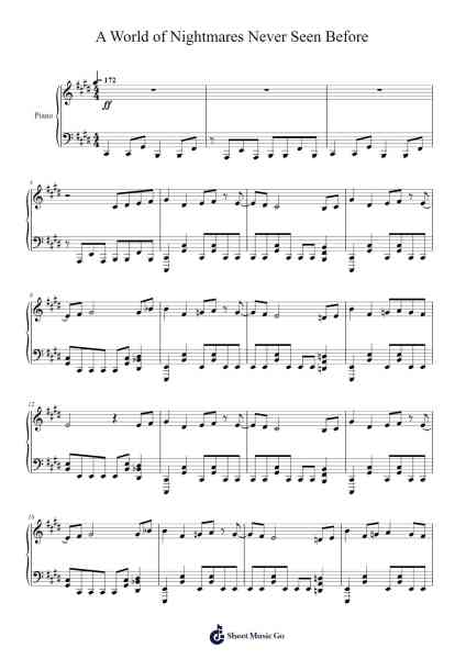 A World of Nightmares Never Seen Before Sheet Music by ZUN-Arr.Hornblack
