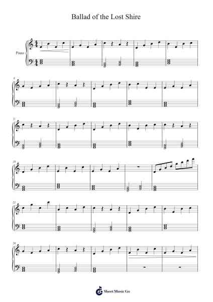 Ballad of the Lost Shire Sheet Music by Elaine Sabine-Arr.Minmeg Bobfax