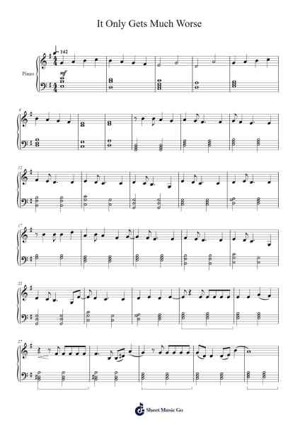 It Only Gets Much Worse Sheet Music by Grouper-Arr.Manssom Pulwylde