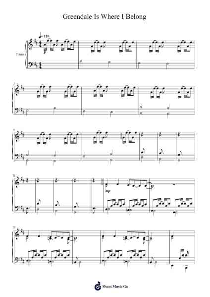 Greendale Is Where I Belong Sheet Music by Ludwig Göransson-Arr.Blanes Poyale