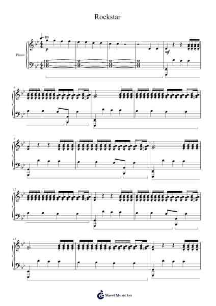 Rockstar Sheet Music by Austin Post-Arr.Alsriah
