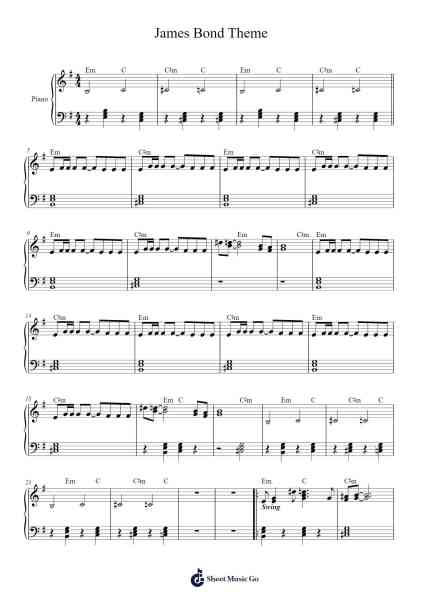 James Bond Theme Sheet Music by Monty Norman-Arr.Lytnoah