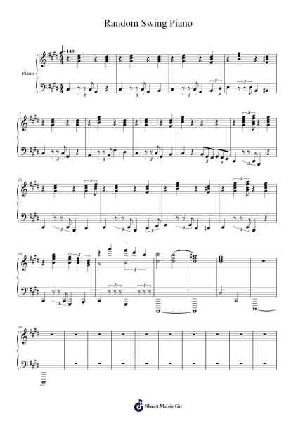 Random Swing Piano: Composition Sheet Music by undefined-Arr.Kirkjoel
