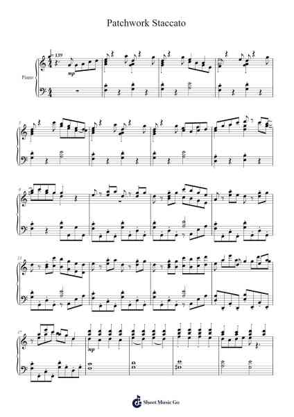 Patchwork Staccato Sheet Music by h3x4n1um-Arr.Diabaird