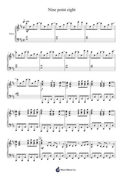 Nine point eight Sheet Music by Mili-Arr.Crylip
