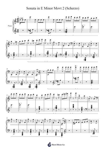 Sonata in E Minor Movt 2 (Scherzo) Sheet Music by undefined-Arr.Charalph
