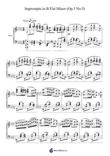Impromptu in B Flat Minor (Op.3 No.5) Sheet Music by undefined-Arr.Camilbeard