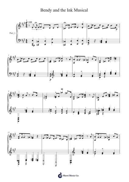 Bendy and the Ink Musical Sheet Music by Random Encounters-Arr.Bardse Halwatt