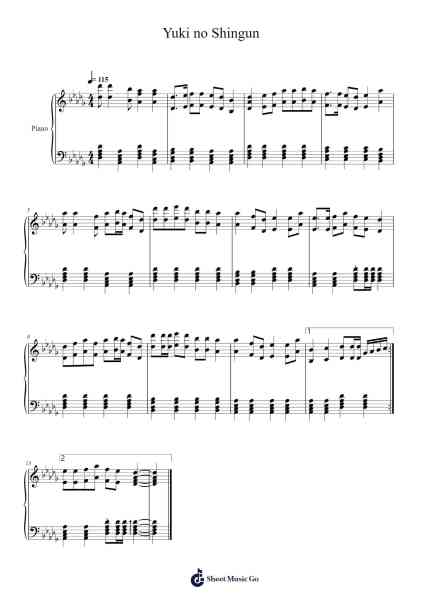 Yuki no Shingun Sheet Music by Nagai Kenshi-Arr.Jobrist