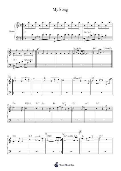 My Song Sheet Music by Keith Jarrett-Arr.Fordniah
