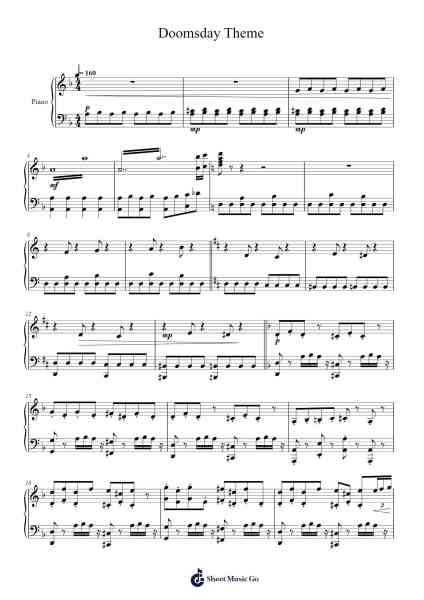 Toontown Rewritten Doomsday Theme Sheet Music by Relaxgineer-Arr.Brownli Zangstuart