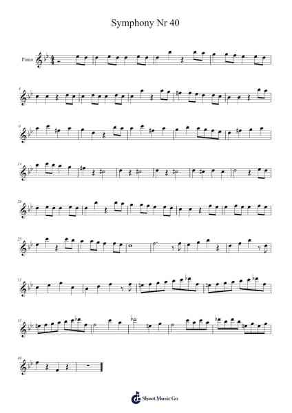 Symphony No. 40 in G Minor, K. 550 Sheet Music by Wolfgang Amadeus Mozart-Arr.Dukim