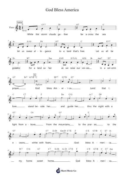 God Bless America Sheet Music by Irving Berlin-Arr.Aumeo Glennrine
