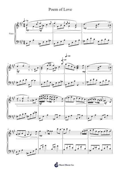 Poem of Love Sheet Music by Chris Zhang-Arr.Louiefie