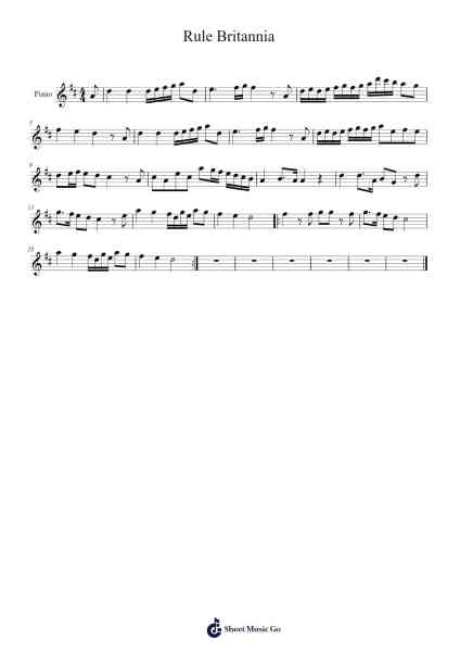 Rule Britannia Sheet Music by James Thomson-Arr.Raelo