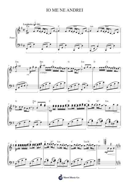 IO ME NE ANDREI Sheet Music by C. Baglioni/A. Coggios-Arr.Lengiles Kathgen