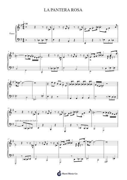 LA PANTERA ROSA Sheet Music by Henry Mancini-Arr.Davebel