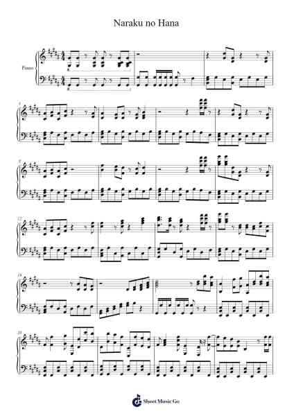 Naraku no Hana Sheet Music by Tomoyuki Nakazawa-Arr.Yedlis Nycol
