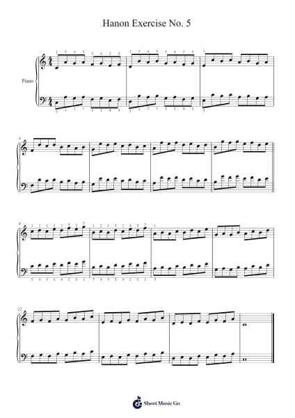 Hanon - Étude No. 5 Sheet Music by C. L. Hanon-Arr.Sanhan Eipscius