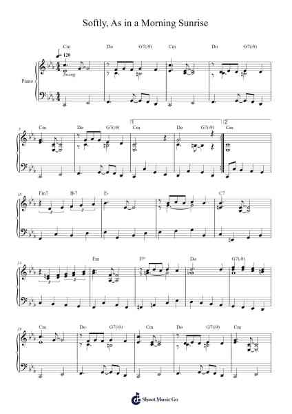 Softly, as in a Morning Sunrise Sheet Music by Oscar Hammerstein/Sigmund Romberg-Arr.Lupeg