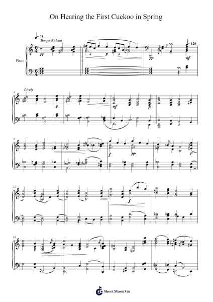 On Hearing the First Cuckoo in Spring Sheet Music by Frederick Delius-Arr.Kyleyy