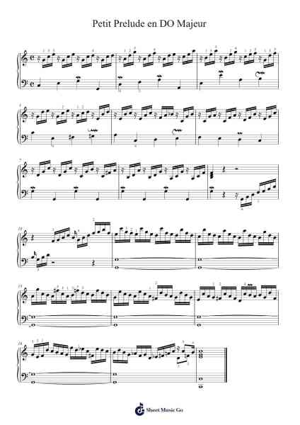 Petit Prelude en Do Majeur, BWV 924 Sheet Music by Johann Sebastian Bach-Arr.Huttbins