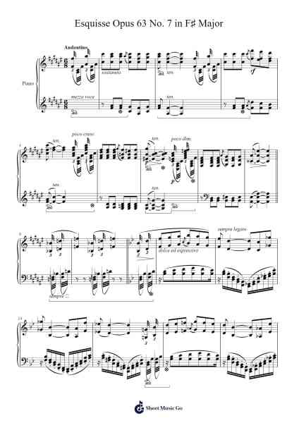 Esquisse Opus 63 No. 7 in F♯ Major Sheet Music by Charles-Valentin Alkan-Arr.Pultodd Mabstrong