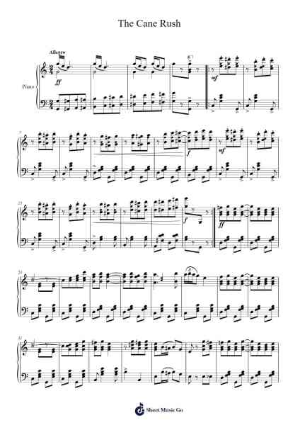 The Cane Rush - 1907 Sheet Music by FRANK H. GREY-Arr.Shirvien