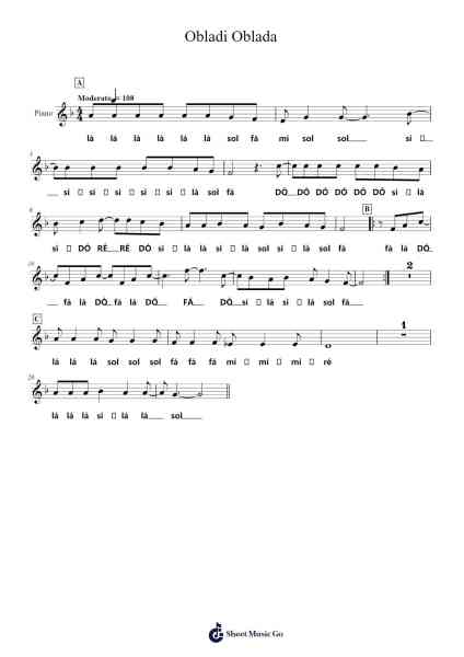 Obladi Oblada Sheet Music by Paul McCartney-Arr.Everkeith Abters