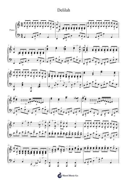 Delilah Sheet Music by Tom Jones-Arr.Urkuk Joneswat